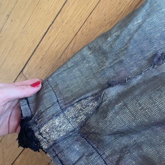 60s Vintage Silver Eyelash Tinsel Mini Dress with Black Fringe - Picture 15 of 15